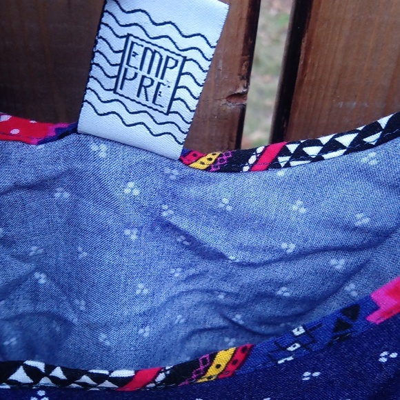 Empyre Boho Aztec Multi Color Flowy Tank Crop Top - Picture 6 of 11